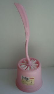 New ELEGANCE Plastic Pink Toilet Brush With Holder. Height 35 cm, 13 
