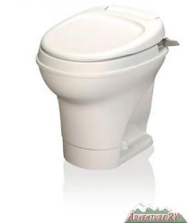   Aqua Magic V RV Camper Parchment Toilet Low Profile Hand Flush 31647