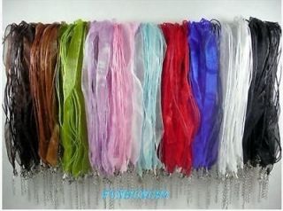   Ribbon Organza Voile Waxed Necklace Findings String Cord Mixed NR26