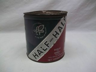   Vintage Old Half and Half Tobacco Tin Can Canister Advertising 14 oz