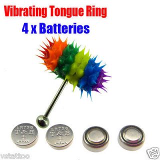   Tongue Bar/Ring Koosh Ball+4 Free Batteries for Body Piercing BJA 012