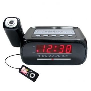   CEILING WALL PROJECTION ALARM CLOCK RADIO IPOD IPHONE MP3 AUX NEW