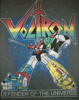 Voltron T shirt Defender of the Universe Graphic Tee Charcoal Gray NWT
