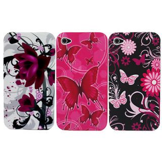 3pcs Best Soft Silicone Back Case Skin Cover for Apple Iphone 4 4th 4G 