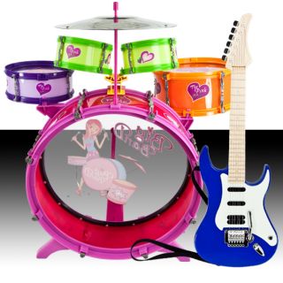   Set & Black Electric Guitar Toy Musical Instrument Playset Educational