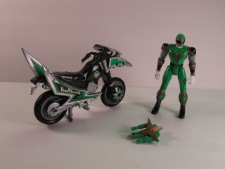   Ranger Ninja Storm green tsunami cycle Figure weapon motorcycle lot