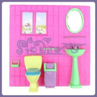 dollhouse furniture bathroom set toilet sink for barbie