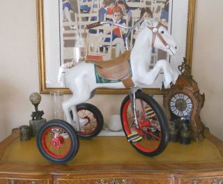 CAST IRON LEAPING HORSE VELOCIPEDE TRICYCLE FROM JAPAN 