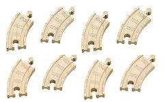 8pc Wooden 3.5 short CURVED Rail TRACK Lot Thomas NEW