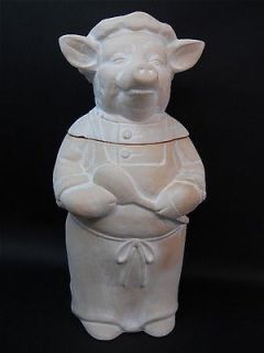   Bisque Truffle Pig French Style Chef Cookie Jar Treasure Craft w/Box