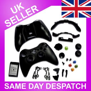 Complete Xbox 360 Wireless Controller Shell Replacement Kit BLACK 