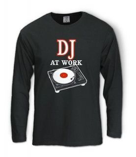   Work Long Sleeve T Shirt Mixer music headphones party disco turntables