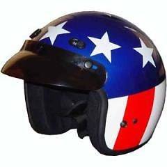 DOT Easy Rider Flag 3/4 Three Quarter Motorcycle Helmet