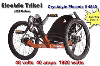   Electric Trike Road Tadpole Bike 48v Crystalyte Kit LiFePO4 EV 1000w