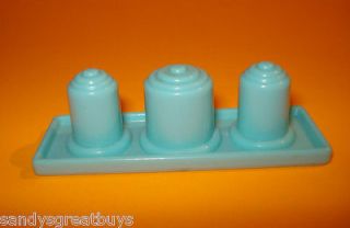PLAYSKOOL HASBRO Dollhouse Turquoise CANISTER SET For DINING HUTCH