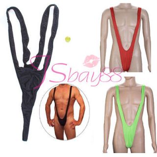 Mens Mankini Thong Swimsuit Costume Fancy Dress Mens Suspender Bikini 