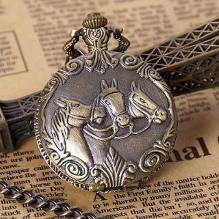 Unique Gift Vintage Antique Style pendant Necklace Quartz Pocket Watch 