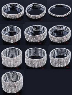   Choose,Stretch Clear Rhinestone Crystal Anklet Bracelet Bridal Bangle