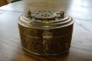   Solid Brass Cricket Box Trinket Incense Jewelry NICE India Made