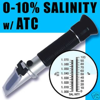 Salinity Refractometer 0 10% ATC Aquarium Salt Water