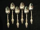 RARE SET/ 6 WHITING LILY STERLING 5 OCLOCK TEASPOONS / COFFEE 