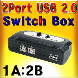Port USB 2.0 Manual Sharing Switch BOX Printer Scanner 21 1A 2B 