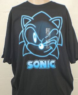   the Hedgehog Black Light Blue T Shirt Tshirt Size XXL 2X Sega Gamer