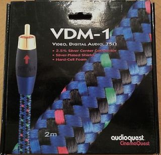 Audioquest VDM 1 2 meter Video, Digital Audio, 75ohm Cable. New in Box