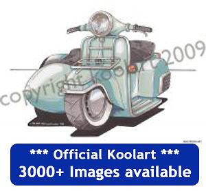 Koolart Vespa sidecar Mug and Coaster set gift present 2552