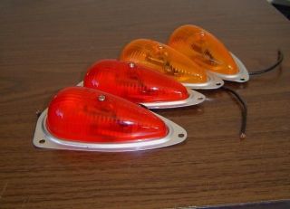 Vintage style RED and AMBER CLEARANCE LIGHTS Airstream