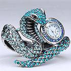Blue crystal snake cuff bracelet watch jewelry ;10 items 