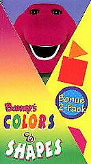 Barney Barneys Colors Shapes Vhs, 1997, 2 Tape Set