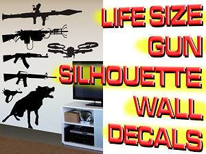 LIFESIZE Machine Gun Wall Decal Stickers Call Duty Style of COD MW3 