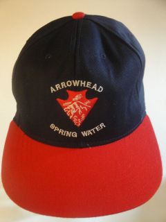   90S SNAP BACK HAT ~ARROWHEAD SPRING WATER ~ NAVY BLUE /RED