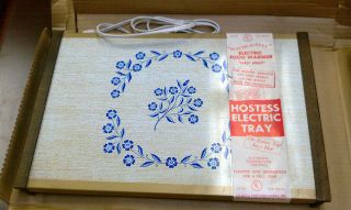 NEW IN BOX* Vintage Heating Warm O Tray Cornflower Blue w/ original 