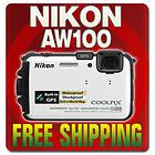 New Nikon Coolpix AW100 Waterproof Digital Camera White
