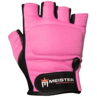PINK WEIGHT LIFTING WORKOUT LEATHER GLOVES Meister Fitness Training 