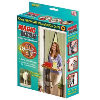 Magic Mesh Hands Free Screen Door Keep Fresh Air In & Bugs Out Great 