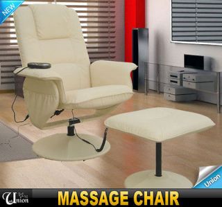 New White TV Office Vibration Massage Chair Professional PU Leather 