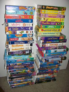 LOT of 50 Disney Family Kids Childrens Movies VHS Pooh Lion King 