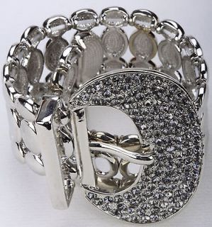 Gray crystal stretch belt bracelet FASHION JEWELRY 3;buy 10 items free 