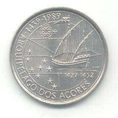 100 Escudos From Portugal KM# 648  DISCOVERY OF AZORES