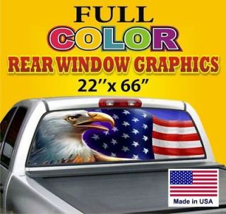 USA Flag /EAGLE Truck/Car Rear 1 Window Graphics Tint Decals Dodge 