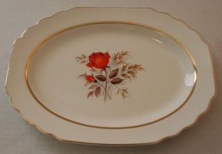 WS George Lido White PADEN ROSE Dinnerware Server Small Oval Serving 
