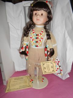   THE DOLLCRAFTER PORCELAIN BISQUE THE INDIAN DOLL 16 BOXED COA