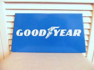 VINTAGE OLD BLUE GOODYEAR TIRE GAS STATION DISPLAY SIGN