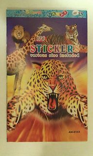 150+ Wild Animals Stickers in a book.Tiger, Bear,Lion,Elephant, Zebra 