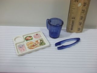 VINTAGE Barbie Doll AIRPLANE FOOD TRAY PITCHER ICE PRONG Lot Dollhouse 