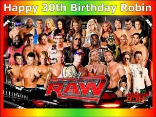A4 PERSONALISED WWE RAW WRESTLING BIRTHDAY CAKE TOPPERS ON ICING