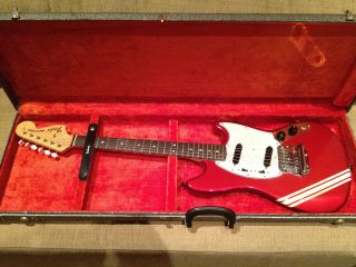 1972 Fender Mustang Guitar Competi​tion Red All Original Great 